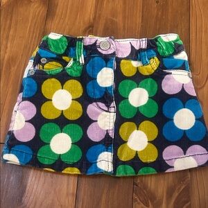 Mini Boden Vibrant Floral Corduroy Skirt